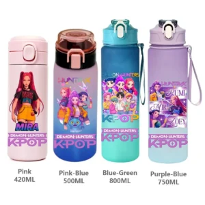 Anime KPop Demon Hunters Straw Water Cup Thermos Bottle Hiking Portable Drink Bottles Travel Office Gym Jugs Boy Girl Fans Gifts 💧🔥