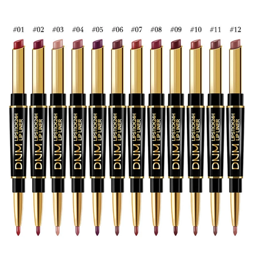 Double-ended Non-stick Cup Long Lasting Lipstick Lip Liner High Pigmented Waterproof Valentine's Day Gifts - Image 20