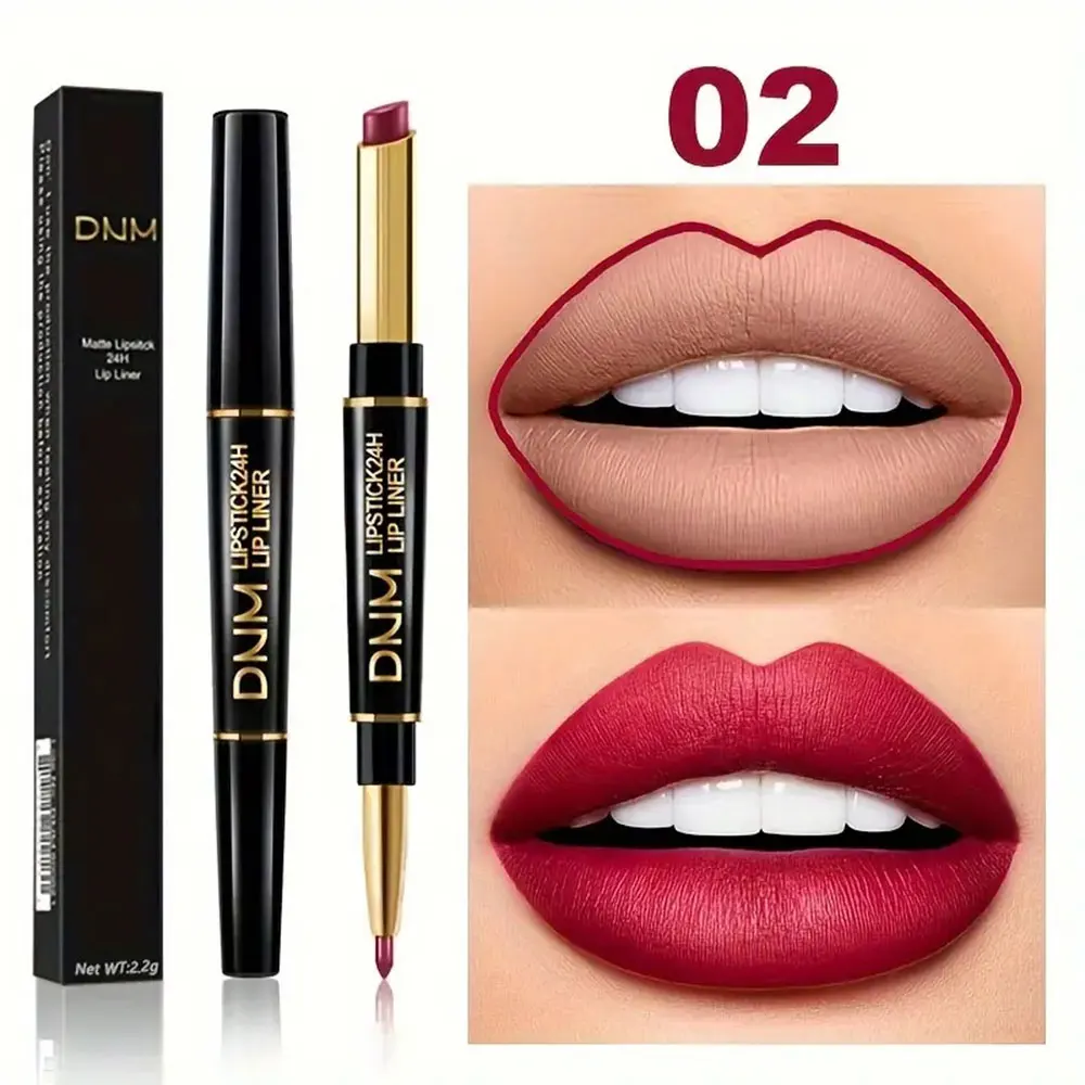 Double-ended Non-stick Cup Long Lasting Lipstick Lip Liner High Pigmented Waterproof Valentine's Day Gifts - Image 14