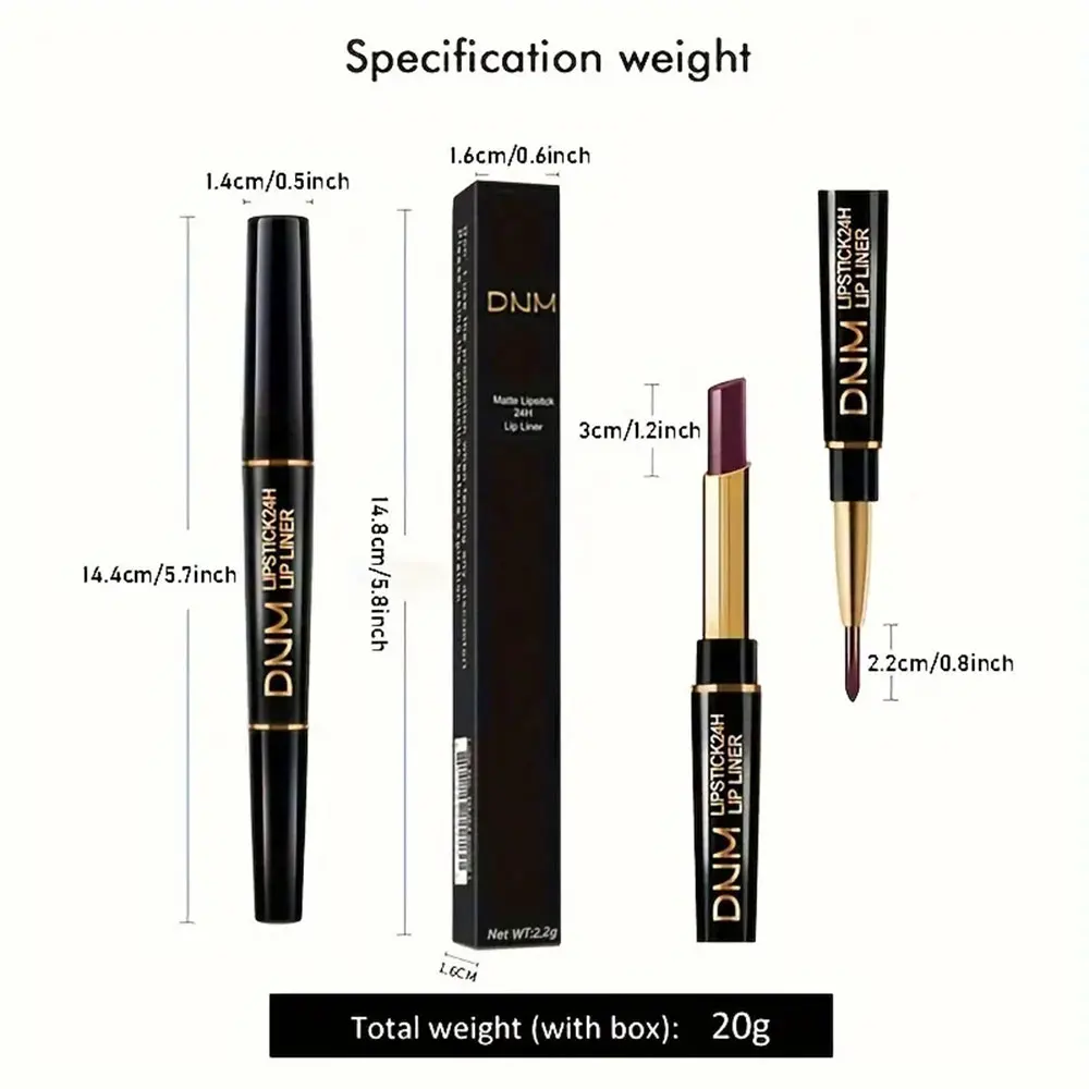 Double-ended Non-stick Cup Long Lasting Lipstick Lip Liner High Pigmented Waterproof Valentine's Day Gifts - Image 22