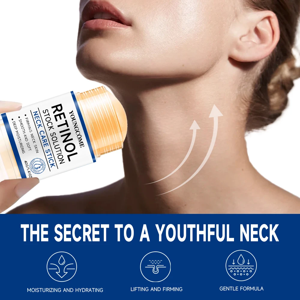 Retinol Neck Care Stick - Anti-Aging Firming Treatment, Hyaluronic Acid & Collagen, Wrinkle Reduction for Sagging Skin - Image 4