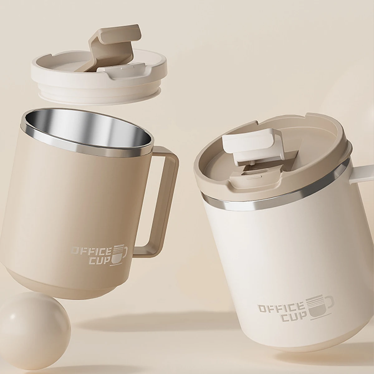 Double Wall Insulated Coffee Mug 304 Stainless Steel Milk Coffee Cup WIth Handle Leak-proof Drinking Cup Adult Student Drinkware - Image 3