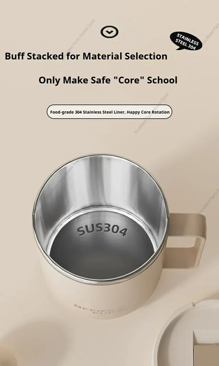 Double Wall Insulated Coffee Mug 304 Stainless Steel Milk Coffee Cup WIth Handle Leak-proof Drinking Cup Adult Student Drinkware - Image 25