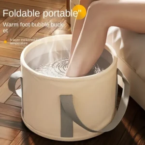 Portable Folding Foot Soak Bath Tub with Heat Preservation - Multifunctional Deep Basin, Aluminum Film Insulated, Unscented,
