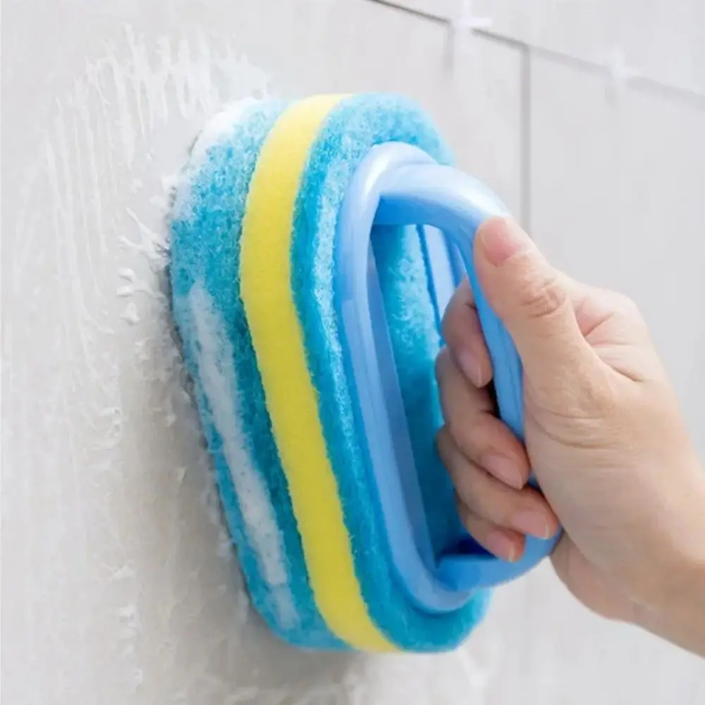 Multi Functional Cleaning Sponge with Handle for Kitchen Bathroom Tile Glass Bathtub Stain Removal Easy Grip Design - Image 3
