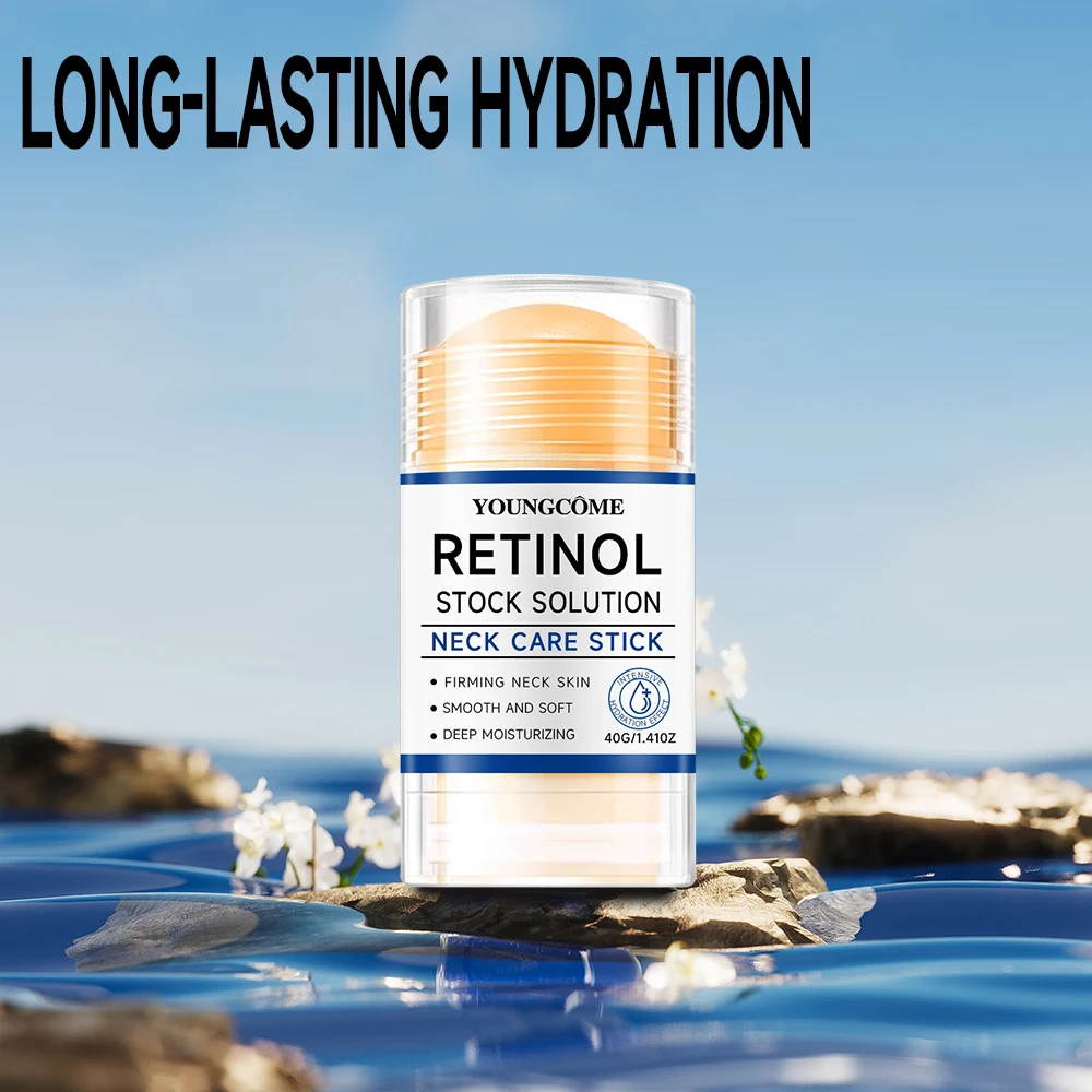 Retinol Neck Care Stick - Anti-Aging Firming Treatment, Hyaluronic Acid & Collagen, Wrinkle Reduction for Sagging Skin - Image 6