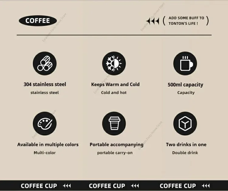 Double Wall Insulated Coffee Mug 304 Stainless Steel Milk Coffee Cup WIth Handle Leak-proof Drinking Cup Adult Student Drinkware - Image 24