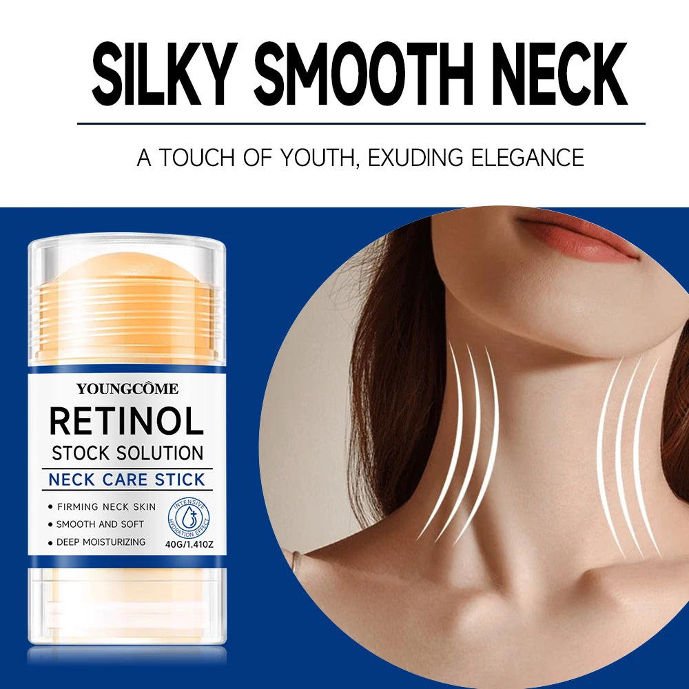 Retinol Neck Care Stick - Anti-Aging Firming Treatment, Hyaluronic Acid & Collagen, Wrinkle Reduction for Sagging Skin - Image 3