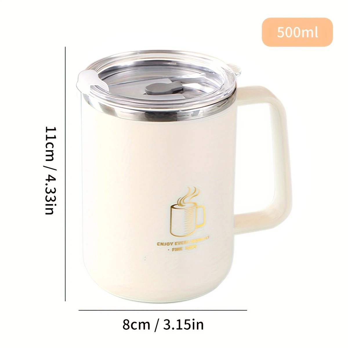 Double Wall Insulated Coffee Mug 304 Stainless Steel Milk Coffee Cup WIth Handle Leak-proof Drinking Cup Adult Student Drinkware - Image 16