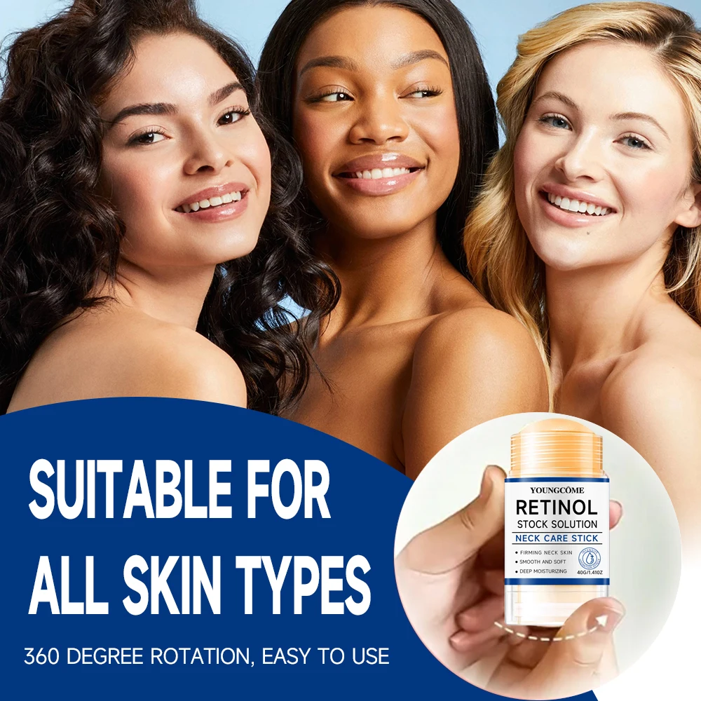 Retinol Neck Care Stick - Anti-Aging Firming Treatment, Hyaluronic Acid & Collagen, Wrinkle Reduction for Sagging Skin - Image 5