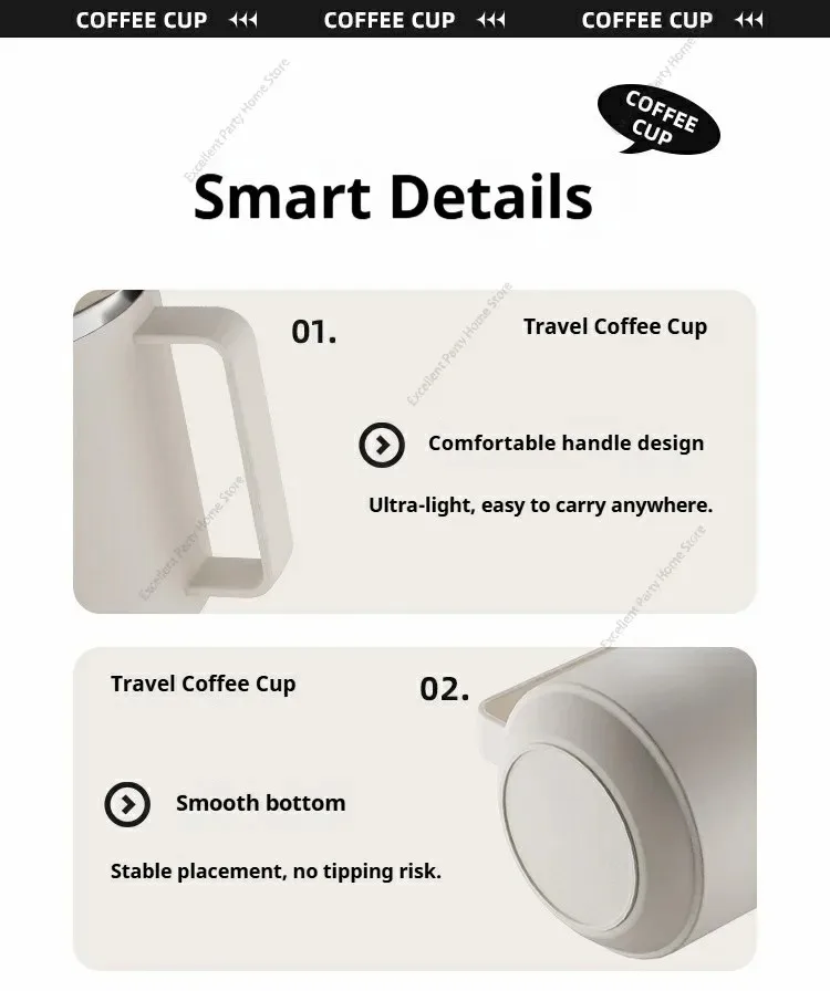 Double Wall Insulated Coffee Mug 304 Stainless Steel Milk Coffee Cup WIth Handle Leak-proof Drinking Cup Adult Student Drinkware - Image 34