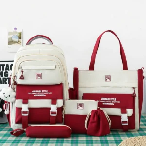 Children's Backpack School Bag Set for Girls Primary And Middle School Students High School And College Students Double Shoul...