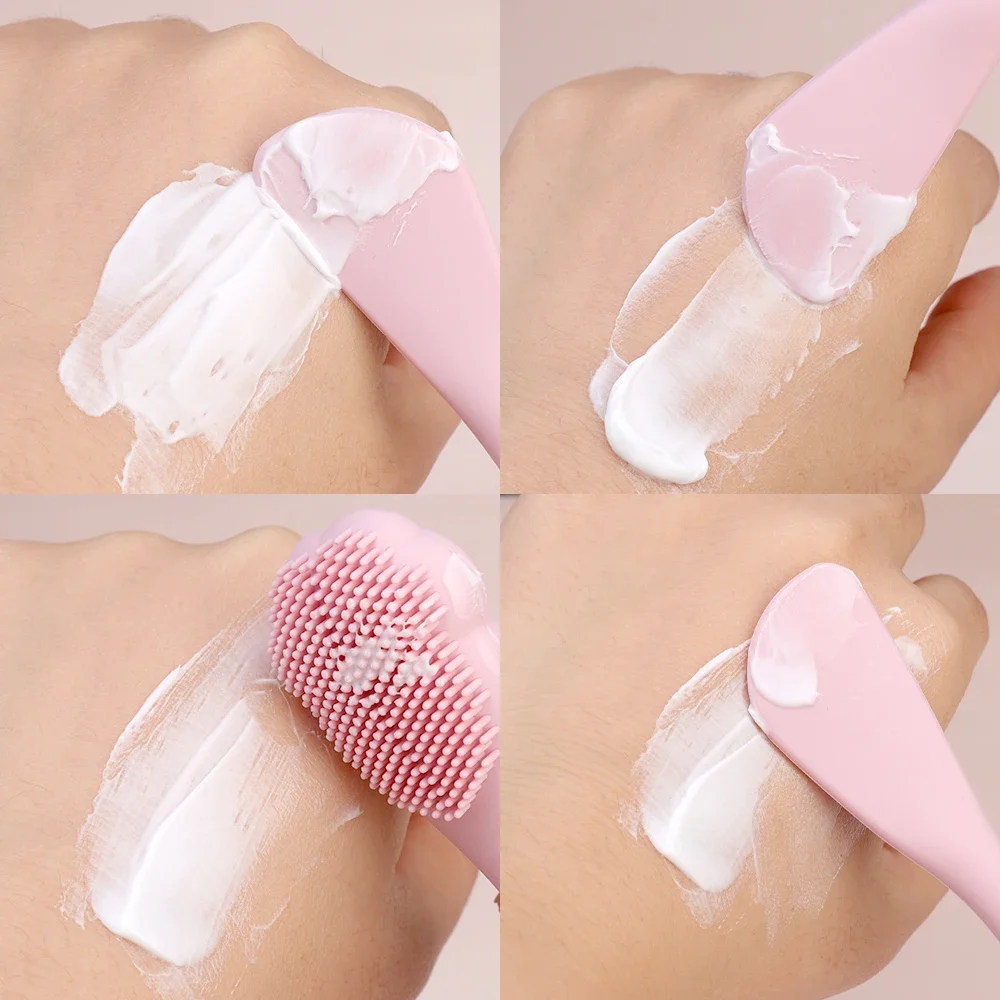 Soft Silicone Facial Cleansing Brush 2 in 1 Silicone Face Mask Brush & Face Scrubber For Exfoliating Massaging Remove Blackhead - Image 4