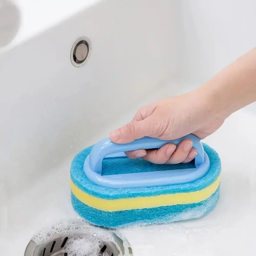 Multi Functional Cleaning Sponge with Handle for Kitchen Bathroom Tile Glass Bathtub Stain Removal Easy Grip Design - Image 11
