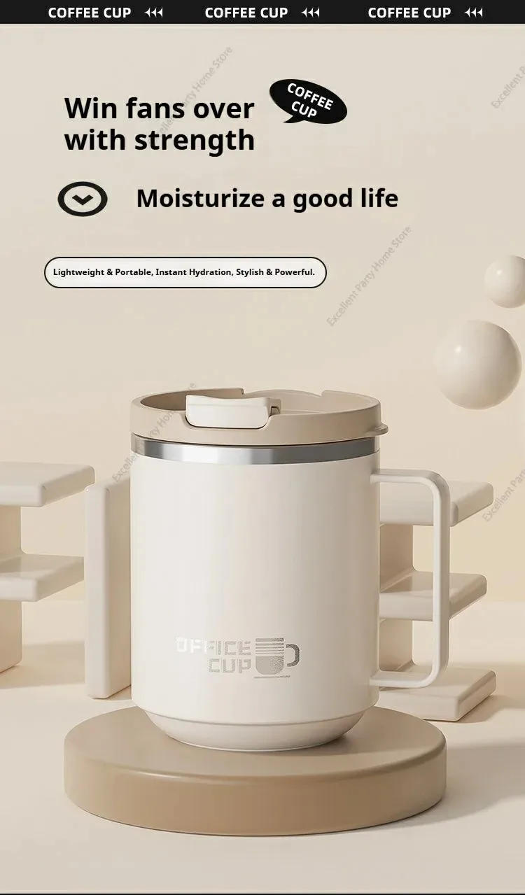 Double Wall Insulated Coffee Mug 304 Stainless Steel Milk Coffee Cup WIth Handle Leak-proof Drinking Cup Adult Student Drinkware - Image 31