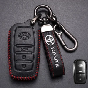 Leather Car Remote Key Case Cover For Toyota Corolla SE 2023 Camry 50 55 TLC200 Yaris Land Cruiser Prado150 RAV4 Venza SIENNA