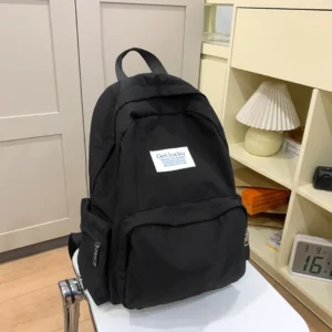 Lightweight Travel Backpack Korean Style Nylon Solid Color Backpack Waterproof Large Capacity Student Schoolbag Teenagers